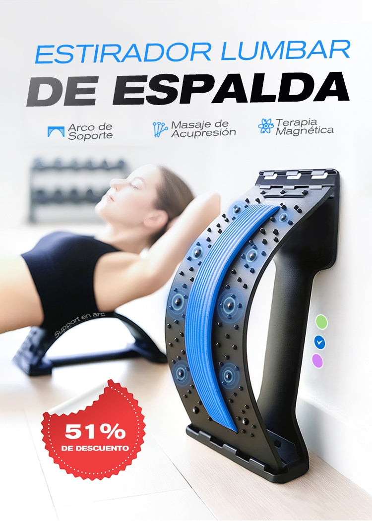 Estirador masajeador Lumbar con acupresión y terapia magnética- Oferta Limitada