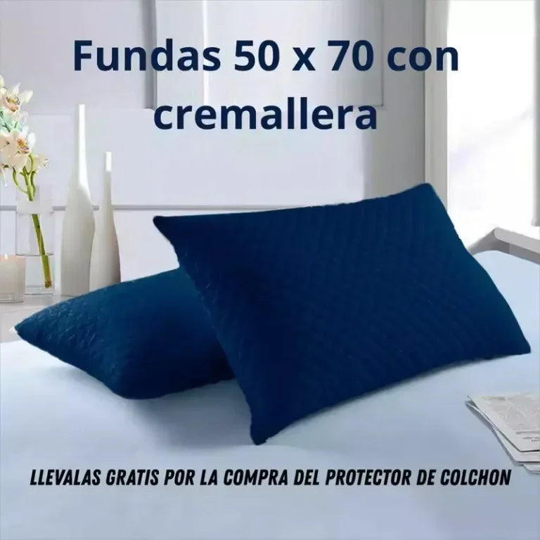 COMBO Protector de colchon IMPERMEABLE + 2 fundas protectoras de almohadas gratis🎁
