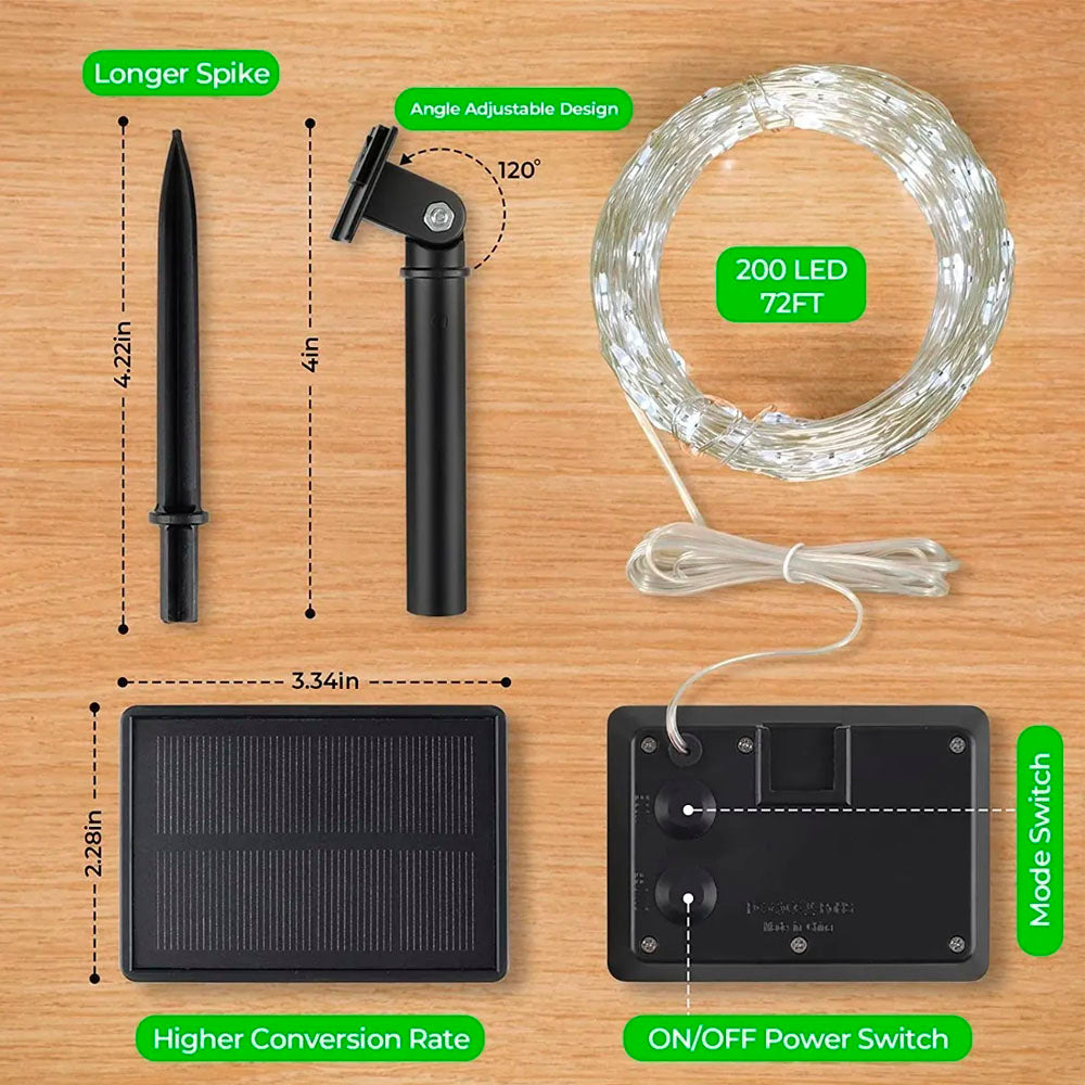 2X1 Luces solares navideñas💡 Ahorra energia y disfruta las mejores luces navideñas con panel solar, 10 metros + 10 metras de regalo adicional🎁