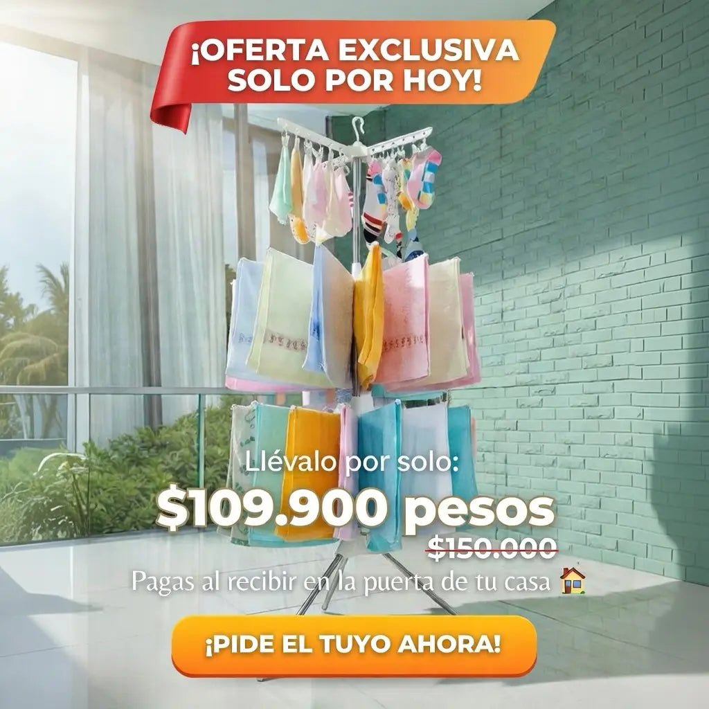 Tendedero de Ropa Multifunción Plegable 360°
