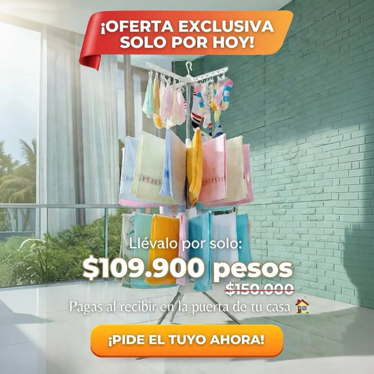 Tendedero de Ropa Multifunción Plegable 360°