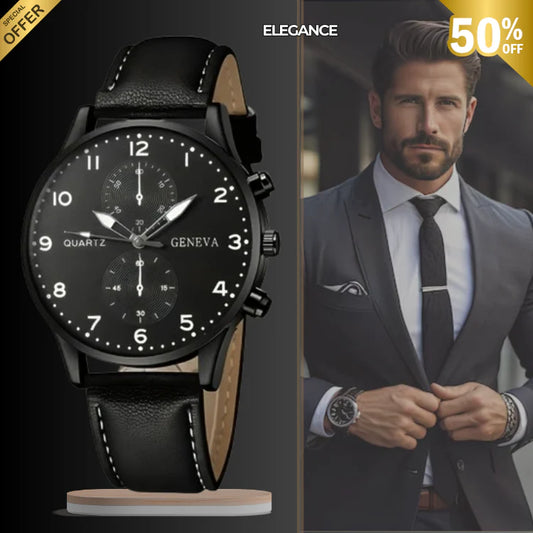 Reloj de lujo Italiano Geneva | Correa en Cuero✨