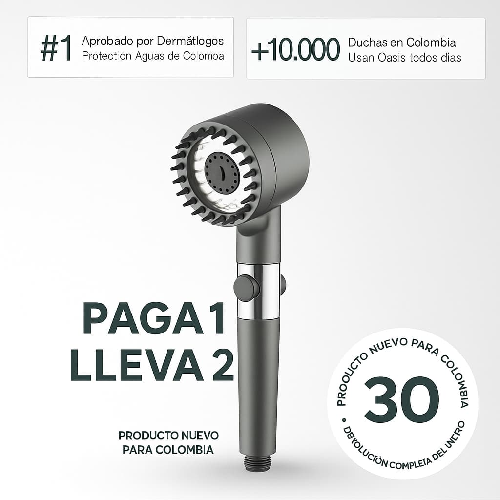 Transforma tu ducha en un auténtico spa: 2×1 Oasis™ Cabezal de Ducha + 2 Filtros🎁 Descubre el poder del agua filtrada en cada baño