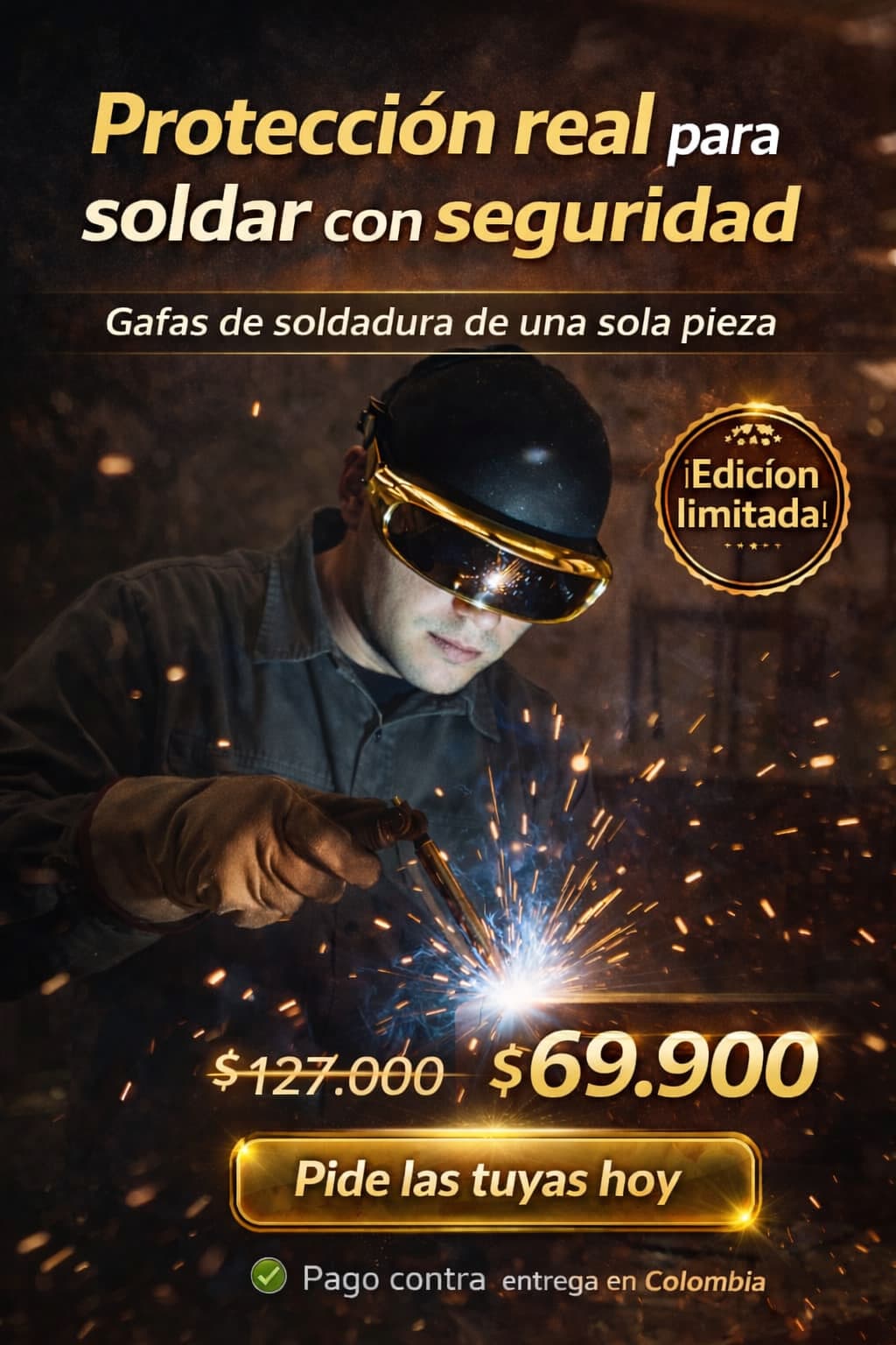 Quantux GoldShield – Gafas de Soldadura Premium