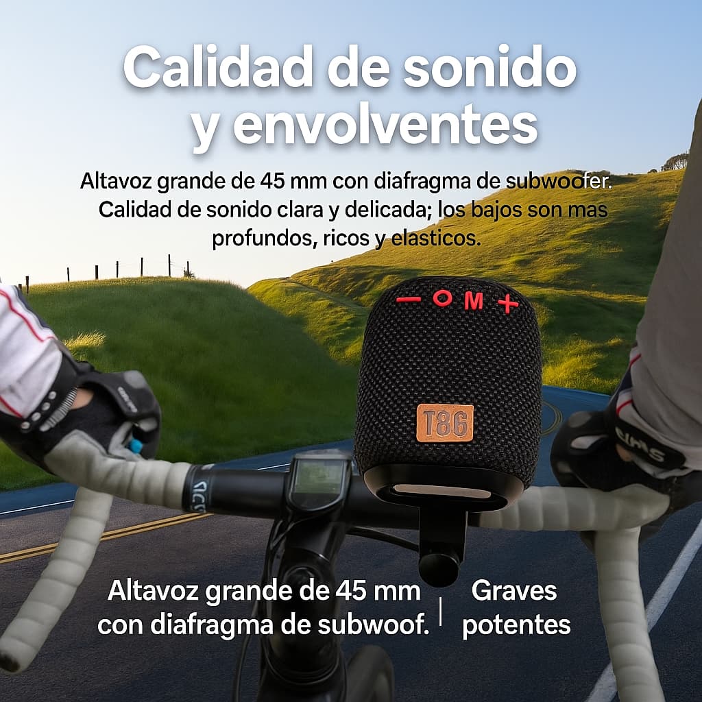 Parlante Bluetooth T&G: libertad, ritmo y potencia en cada trayecto para moto o bici