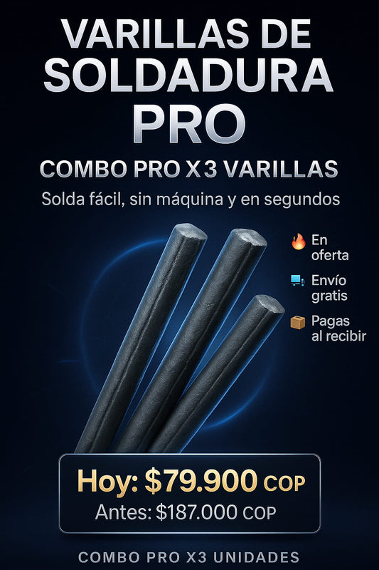 Combo 3 varillas de soldadura pro, solda facil sin maquina y en segundos