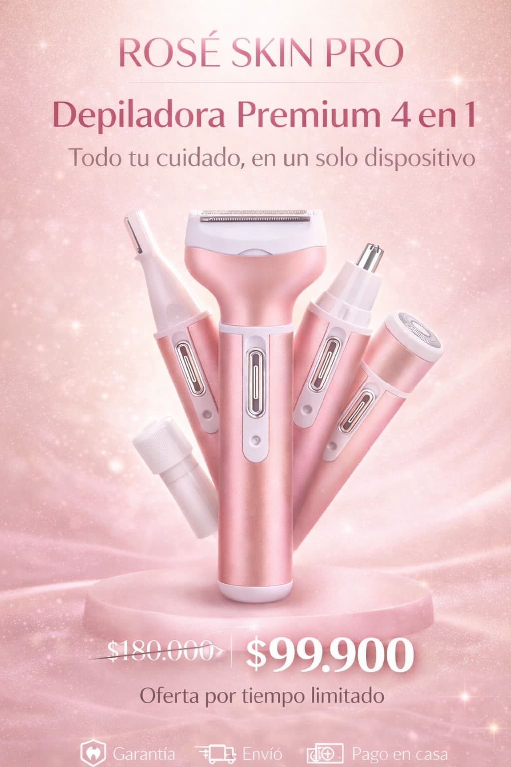 ROSÉ SKIN PRO – Depiladora Premium 4 en 1