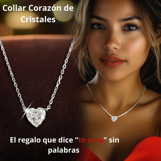 Collar Corazón de Cristales finos™ –🎁Detalle que Enamora