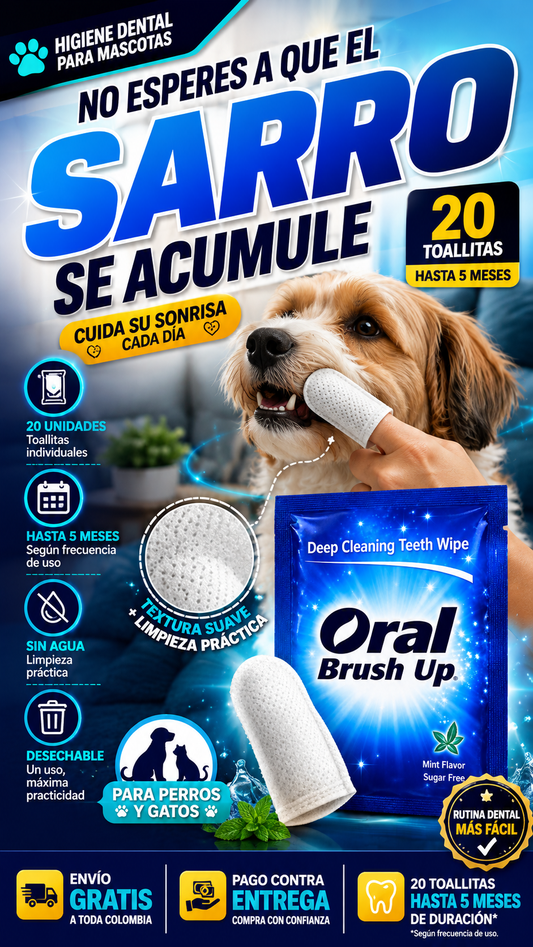 Paquete de toallas para limpiezal bucal de mascotas