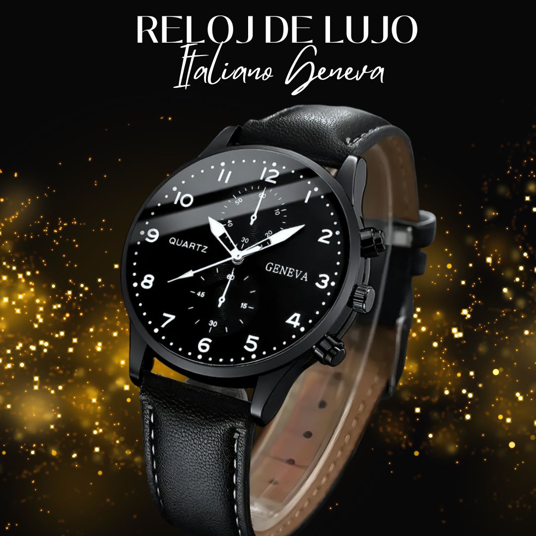 Reloj de lujo Italiano Geneva | Correa en Cuero✨