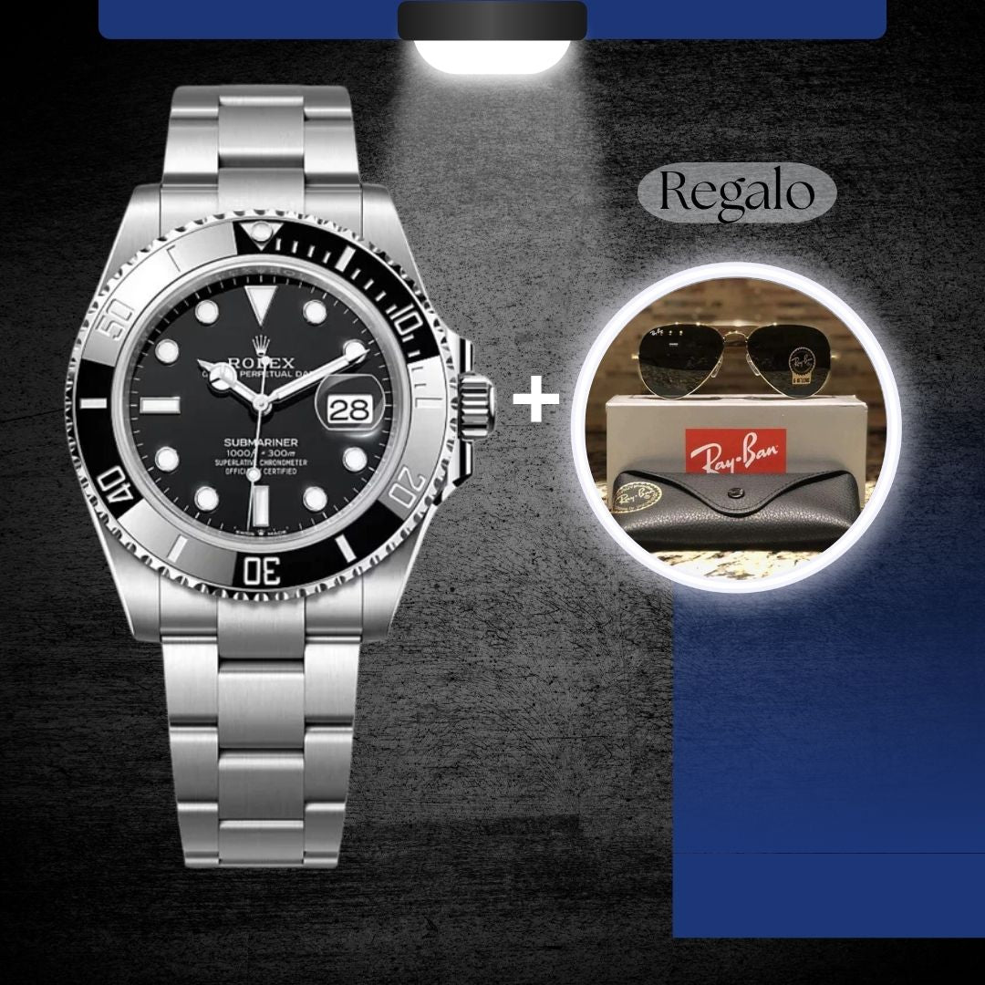 Reloj Rolex Submariner y de regalo🎁 Gafas Ray-Ban de lujo