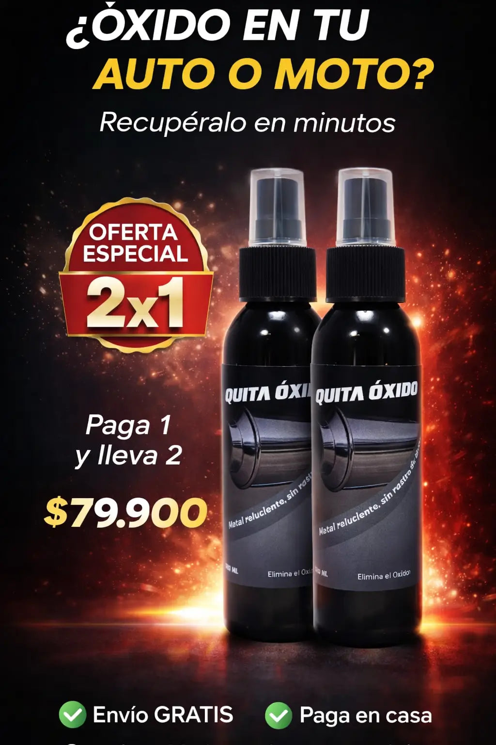 NON RUST – Eliminador de Óxido para Metales y Cromados Paga 1 y recibe 2
