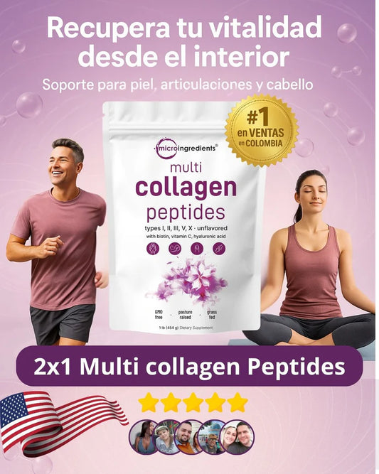 Paga 1 lleva 2 Multi-Colágeno 5 en 1 + Biotina & Vitamina C