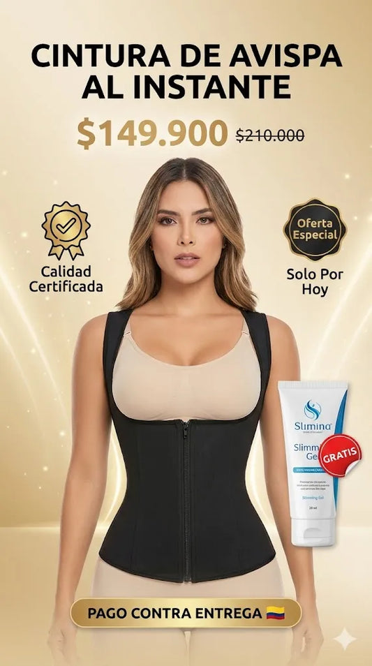 CHALECO CORSET 9 VARILLAS + GEL REDUCTOR REAFIRMANTE GRATIS🎁