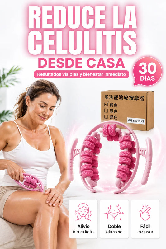 Multi-Rodillos Masajeador Ergonómico: Doble Eficacia para Reducir, Tonificar y Relajar